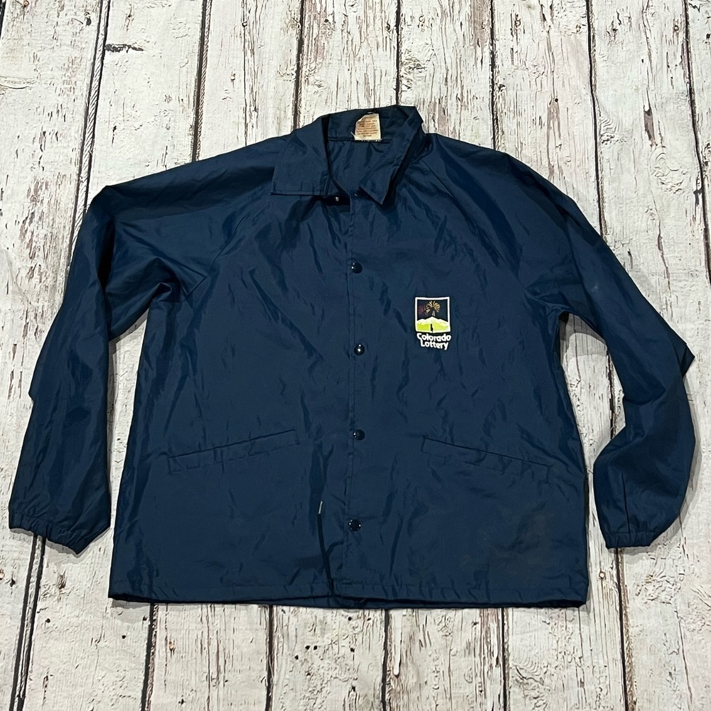 Vintage 1980s Colorado Lottery Very Lightweight Buttonup Windbreaker